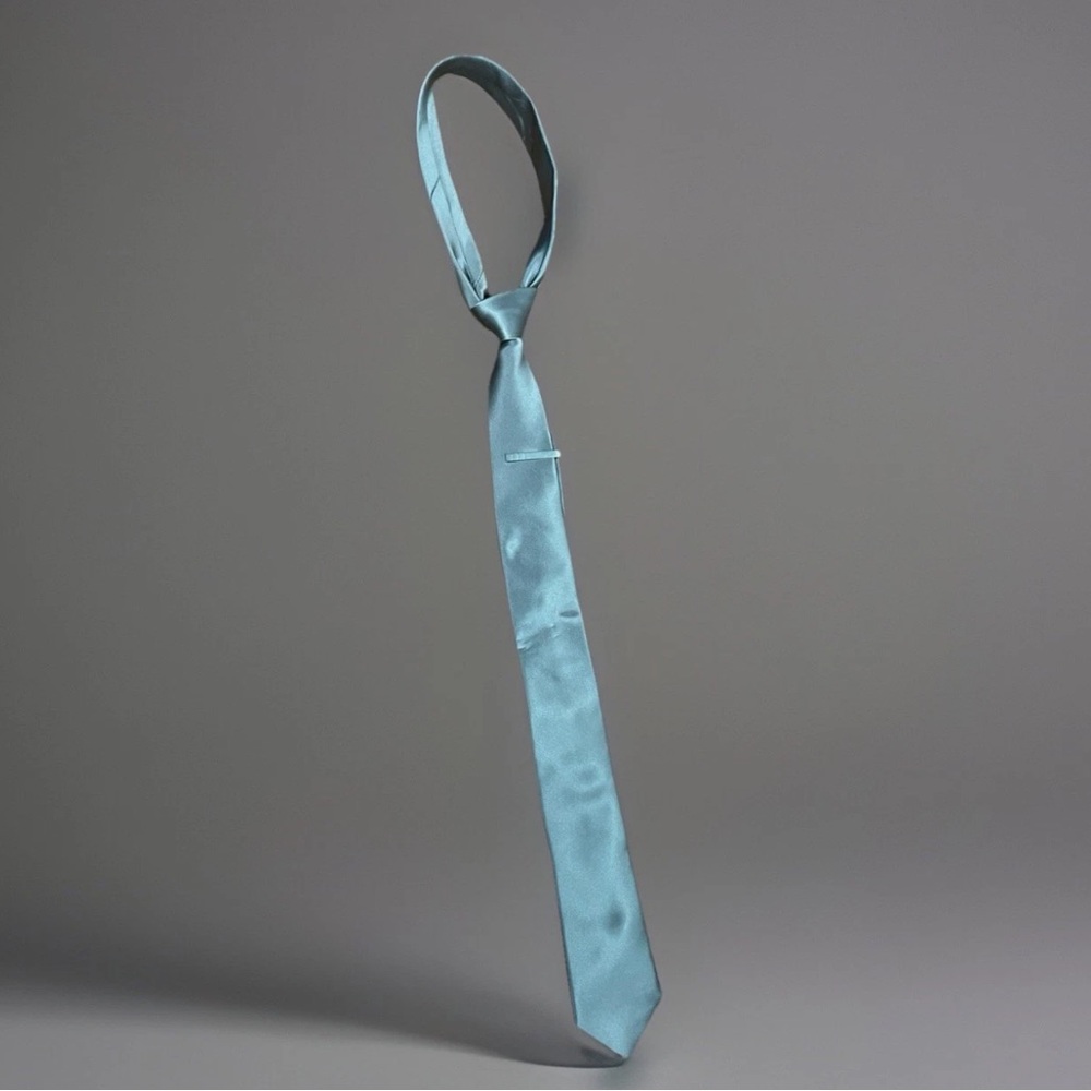 ALFANI Men's Polyester Neck Tie ~ Silver